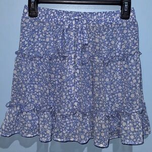 Sienna Sky Blue and White Ruffled Skirt